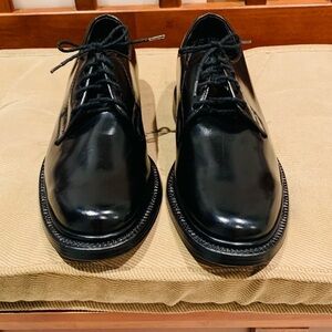 Diamanté Black Leather Derby Shoes.